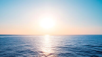 Serene Ocean Sunset Peaceful Horizon View
