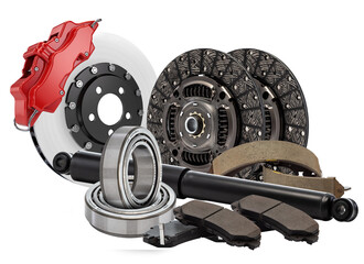 Car parts or auto car spare isolated on white background .