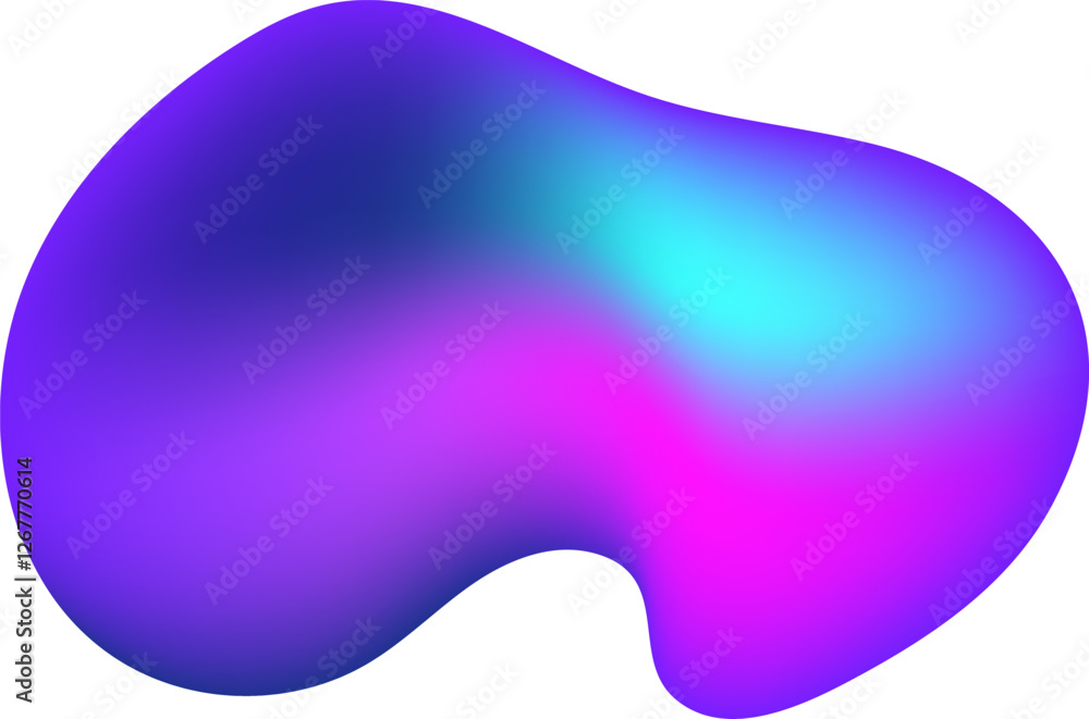 Aufkleber colorful abstract background with organic blob shape featuring a smooth transition between purple, b