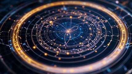 AI-powered zodiac hologram displaying personalized celestial energy readings