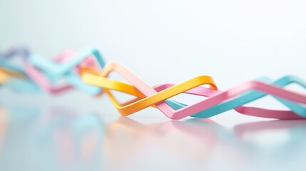 Colorful Paperclips Scattered on a Reflective Surface, Creating a Playful and Vibrant Composition