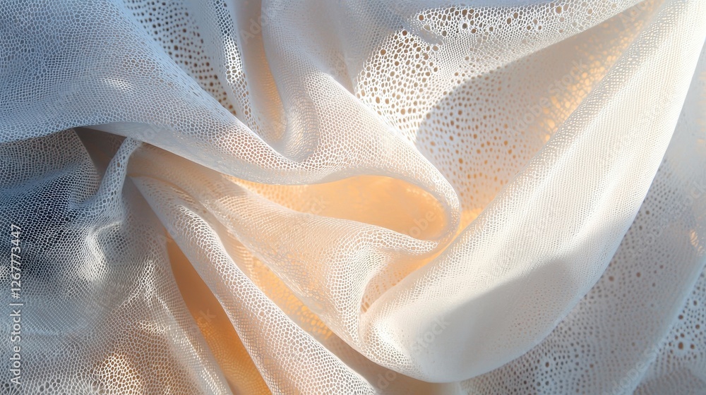 Poster abstract patterns created by sunlight filtering through delicate fabric textures