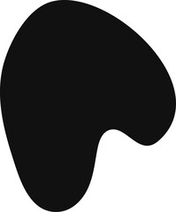 Simple minimal modern black and white abstract graphic design featuring a rounded free flowing organic blob shape, ideal for backgrounds, wallpapers, and social media posts