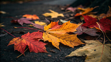 Vibrant Autumn Leaves Close-Up