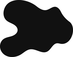 Black organic shape flowing with smooth edges, isolated against a white background, evoking a sense of fluidity and dynamic movement while enhancing modern design aesthetics