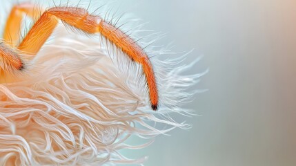 Intricate Texture of Spider's Hairy Legs Against a Soft Background Highlighting Unique Details and Natural Beauty