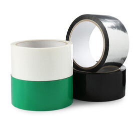 Rolls of adhesive tape isolated on white