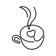 line art hot tea