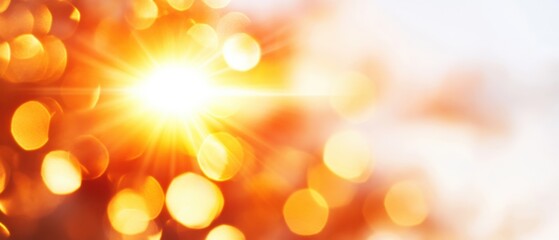 Obraz premium Warm Golden Light Bokeh Abstract Background