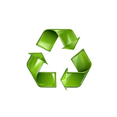 Obraz premium Glossy Green Recycling Symbol Eco-Friendly 3D Render