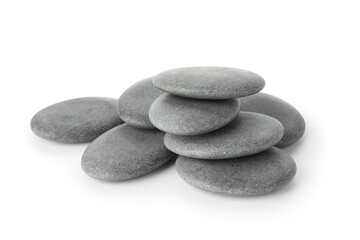 Spa stones isolated on white. Zen and harmony