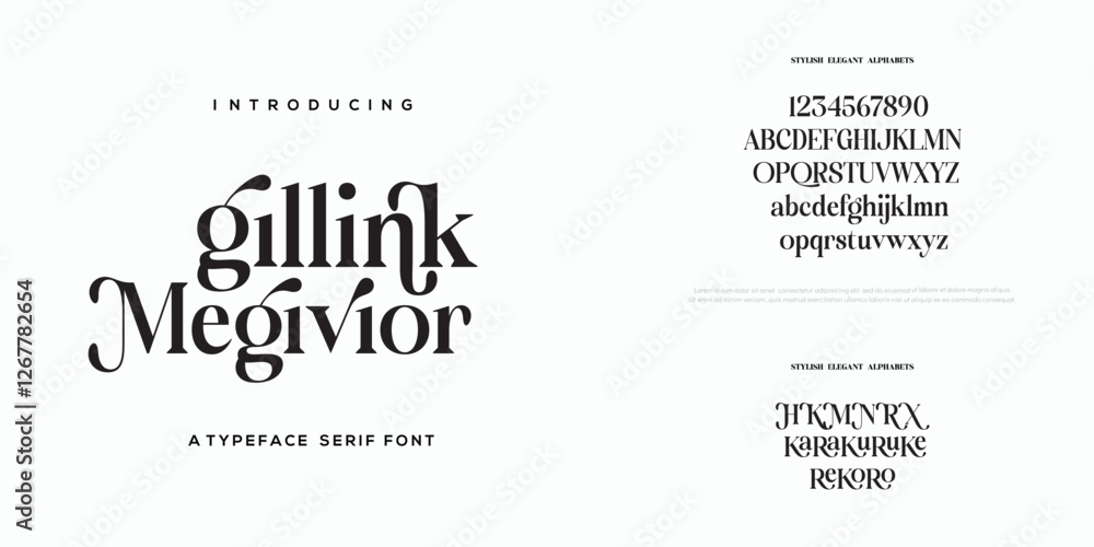 Aufkleber elegant font uppercase lowercase. elegant script font classic lettering minimal fashion designs. typ