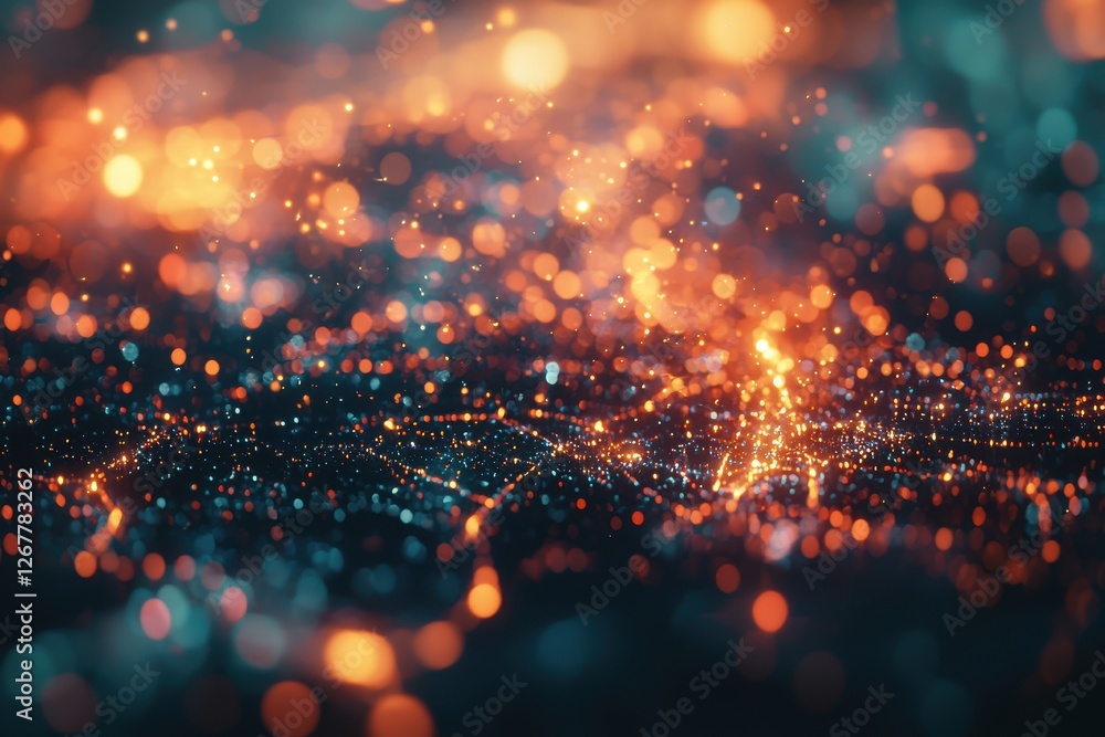 Poster a mesmerizing abstract background with a vibrant display of bokeh lights, creating a magical and eth