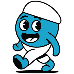 Fototapeta premium Tiny blue creature cartoon.