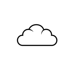Simple cloud icon in minimalist style, representing weather or nature. Ideal for digital design and applications