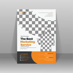 Corporate business flyer designed with blue color scheme, in A4 size, editable vector template design and perfect for a creative creative professional business.