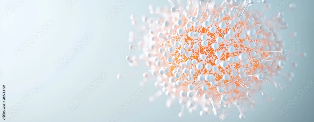 Aufkleber an abstract representation of a spherical cluster, featuring assorted translucent and colored elemen