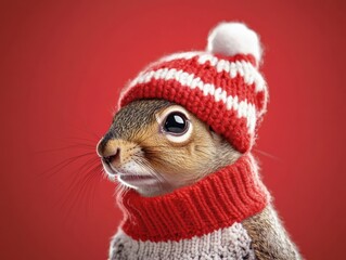 Squirrel in Winter Attire