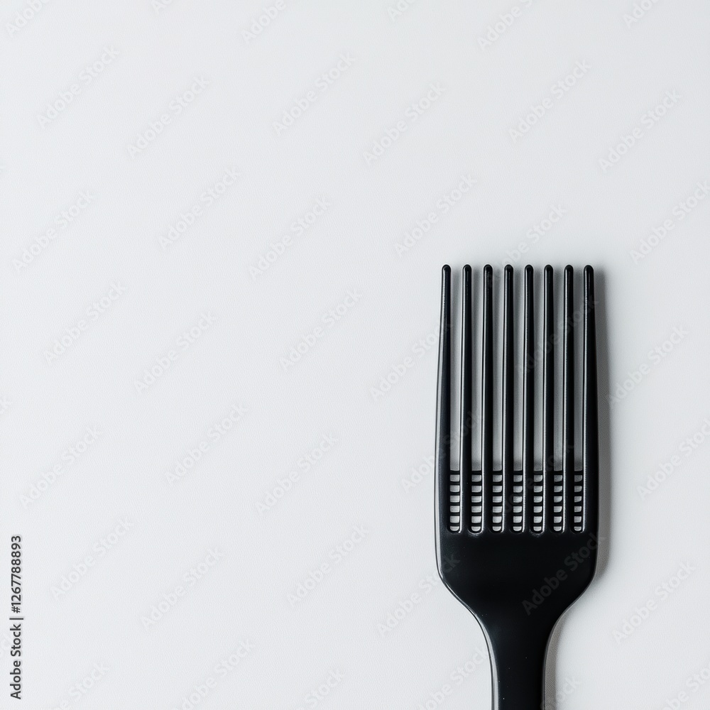 Aufkleber close up of a comb with hair strands providing space for text and creative ideas. generative ai