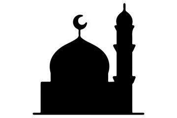 Mosque silhouette icon vector illustration