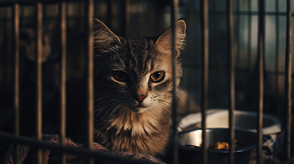 Portrait of a shelter cat