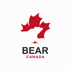 bear canada simple logo in negative space