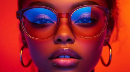 Fashionable beauties under neon light and shadow © yh