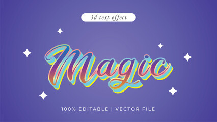 Magic 3d text effect eps vector, text effects fully Editable	
