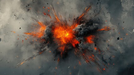 Powerful explosion in the air