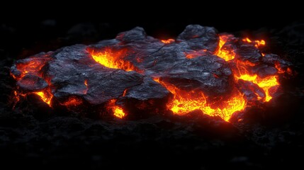 Fototapeta premium Molten rock flowing lava hot magma