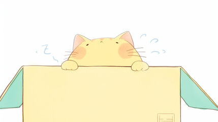 cute cat in a cardboard box