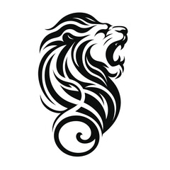 Fototapeta premium Tribal roaring lion vector illustration
