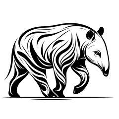 Tribal tapir walking vector illustration