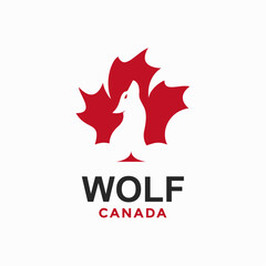 wolf canada simple logo in negative space