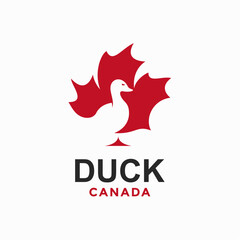 duck canada simple logo in negative space