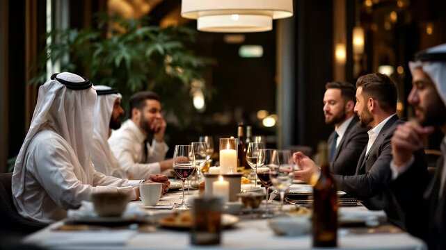 Business Dinner Meeting: Arabian Peninsula Businessmen