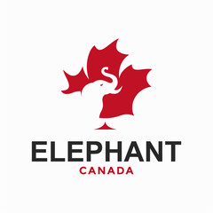 elephant canada simple logo in negative space