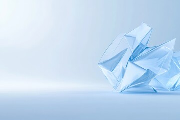 abstract polygonal ice formation on light blue background