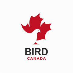 bird canada simple logo in negative space 
