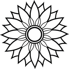 abstract sunflower icon vector illustration