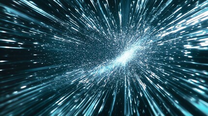 Obraz premium Abstract representation of light speed, showcasing energy and movement in space.