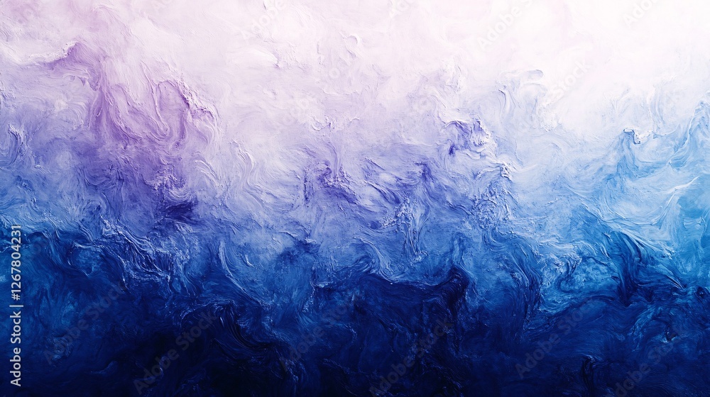Poster a colorful abstract design featuring swirling hues of purple, blue, and white, creating a fluid and 