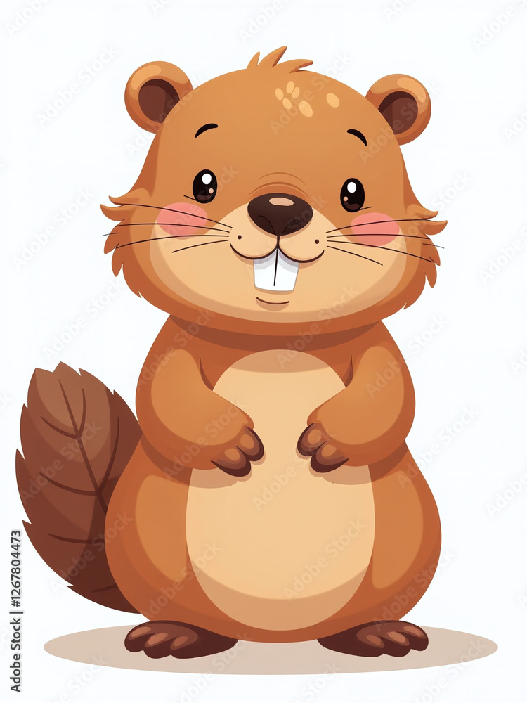 Poster A Cute Beaver Image Is Available As An Isolated Png File With A Plain White Background Surrounding It. 00001