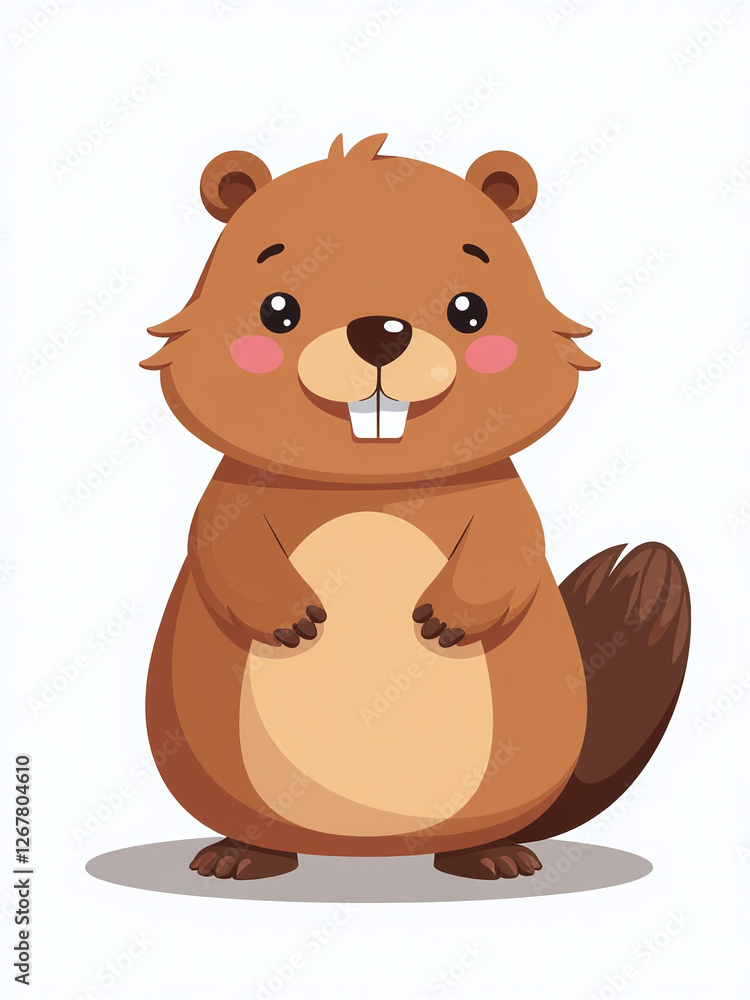 Poster a cute beaver image is available as an isolated png file with a plain white background surrounding i