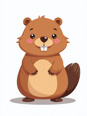 A Cute Beaver Image Is Available As An Isolated Png File With A Plain White Background Surrounding It. 00002