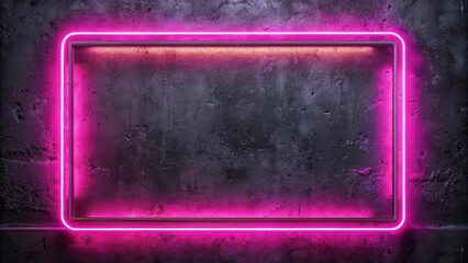 Obraz premium A pink neon sign glowing on a textured concrete wall, creating a modern and vibrant aesthetic.