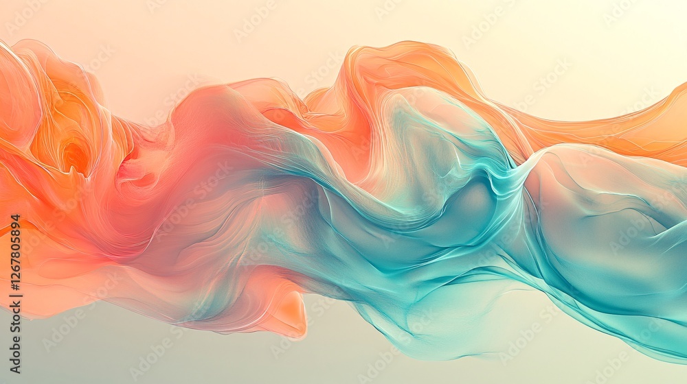 Poster a vibrant swirl of soft colors blends seamlessly, creating an ethereal, dreamlike quality that evoke