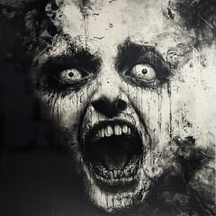 Screaming Face: A Grunge Horror Portrait