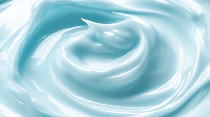 Light blue face cream swirls, closeup texture
