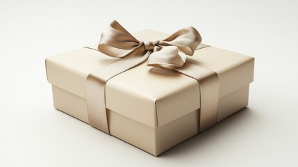 Obraz premium A beautifully wrapped gift box with a satin ribbon, symbolizing celebration.